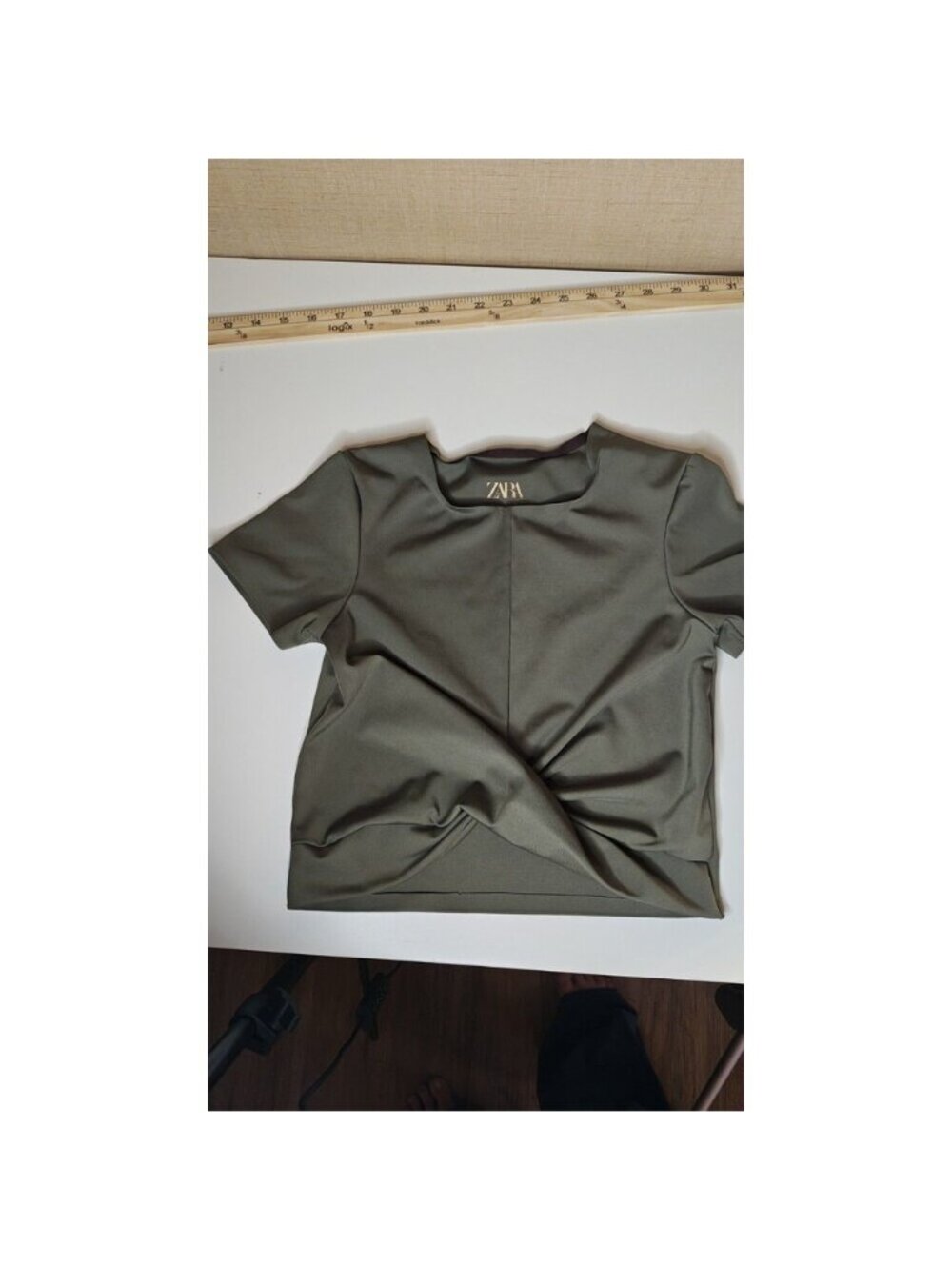 Zara Girls Green Sports Athleisure Outfit Crop Top/Leggings Pants 11- 12